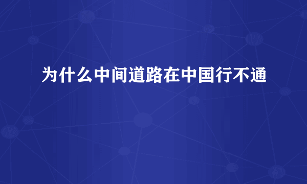 为什么中间道路在中国行不通