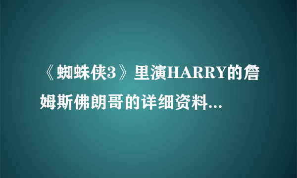 《蜘蛛侠3》里演HARRY的詹姆斯佛朗哥的详细资料是什么?