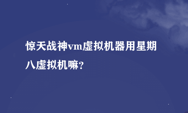 惊天战神vm虚拟机器用星期八虚拟机嘛？