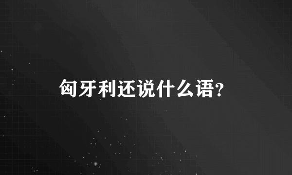 匈牙利还说什么语？