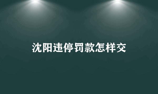 沈阳违停罚款怎样交