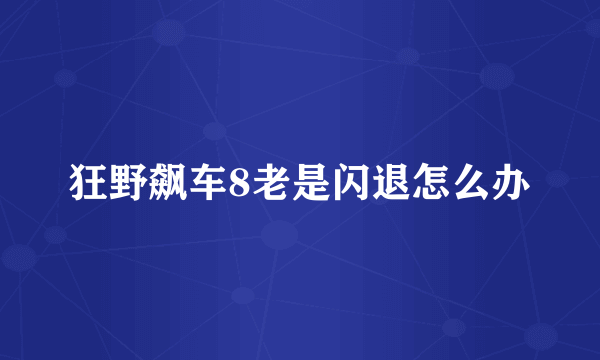 狂野飙车8老是闪退怎么办