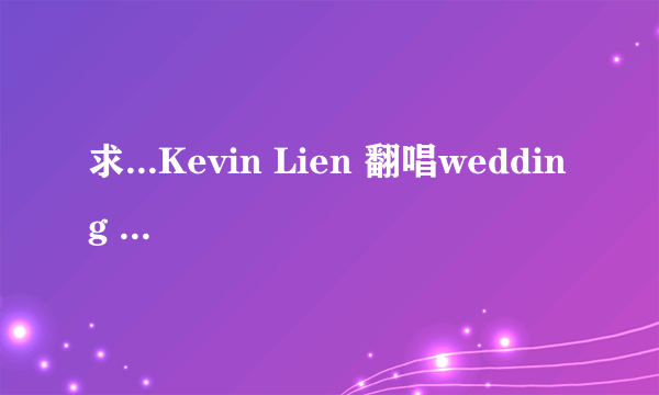 求...Kevin Lien 翻唱wedding dresss 歌词