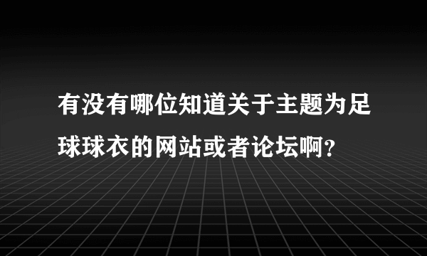 有没有哪位知道关于主题为足球球衣的网站或者论坛啊？