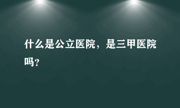 什么是公立医院，是三甲医院吗？