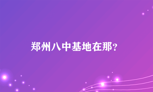 郑州八中基地在那？