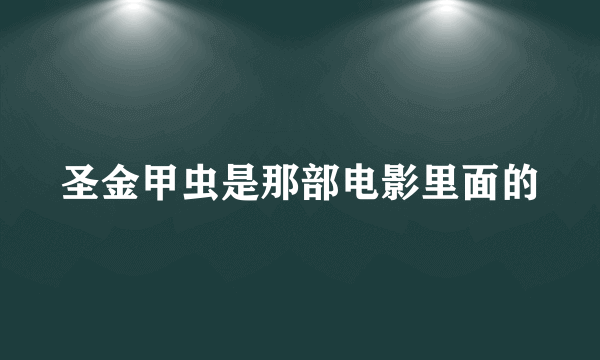 圣金甲虫是那部电影里面的