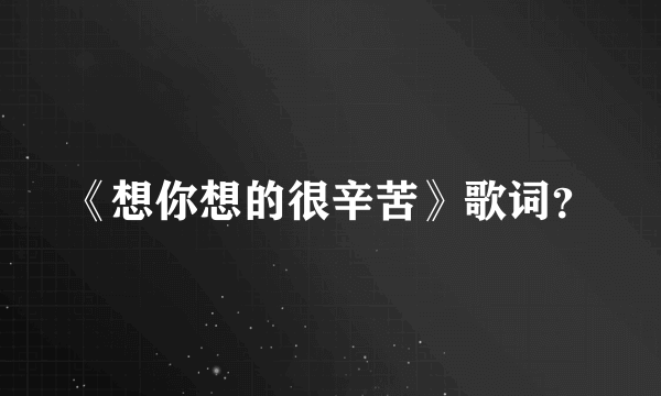 《想你想的很辛苦》歌词？