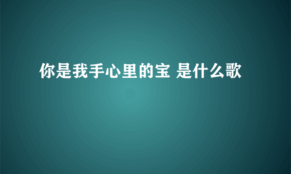 你是我手心里的宝 是什么歌