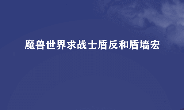 魔兽世界求战士盾反和盾墙宏