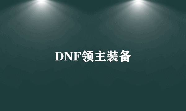 DNF领主装备