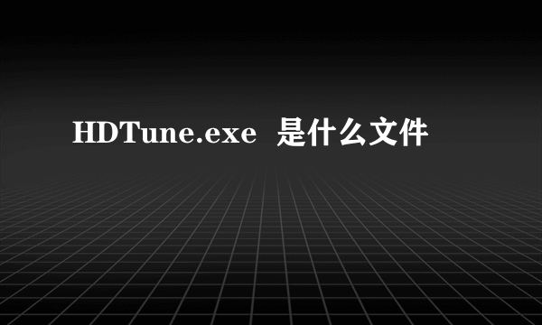 HDTune.exe  是什么文件