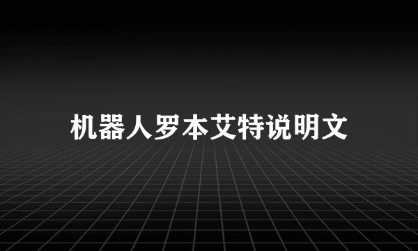 机器人罗本艾特说明文