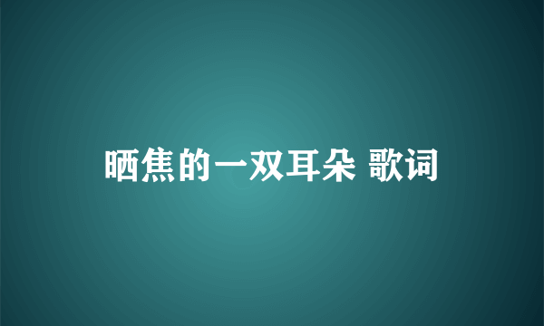 晒焦的一双耳朵 歌词