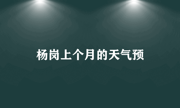 杨岗上个月的天气预