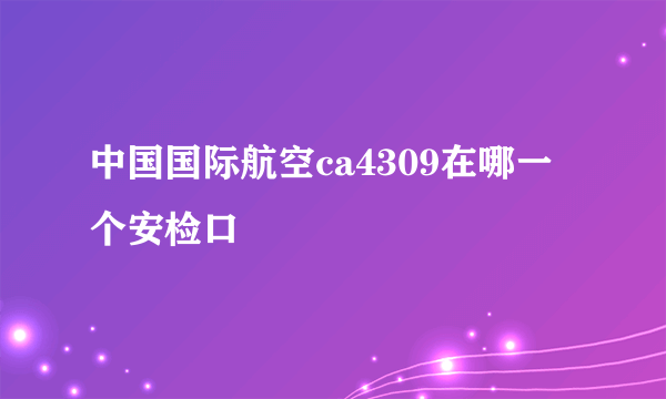 中国国际航空ca4309在哪一个安检口