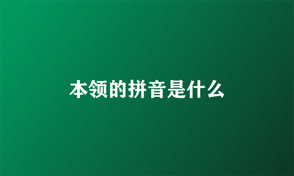 本领的拼音是什么