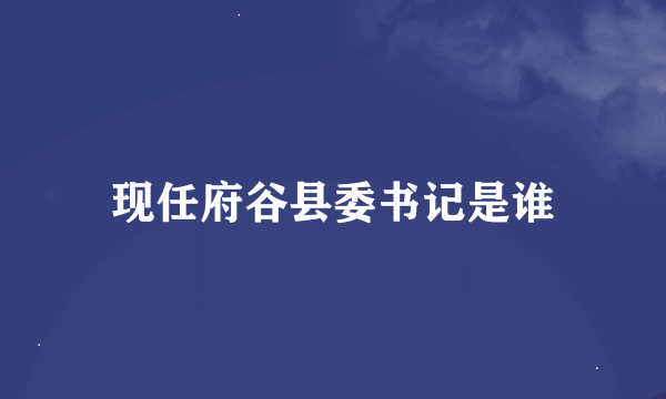 现任府谷县委书记是谁