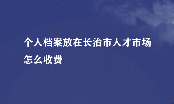 个人档案放在长治市人才市场怎么收费