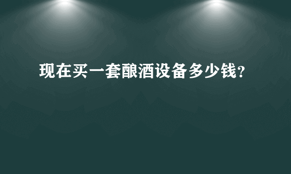 现在买一套酿酒设备多少钱？