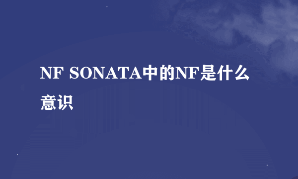 NF SONATA中的NF是什么意识