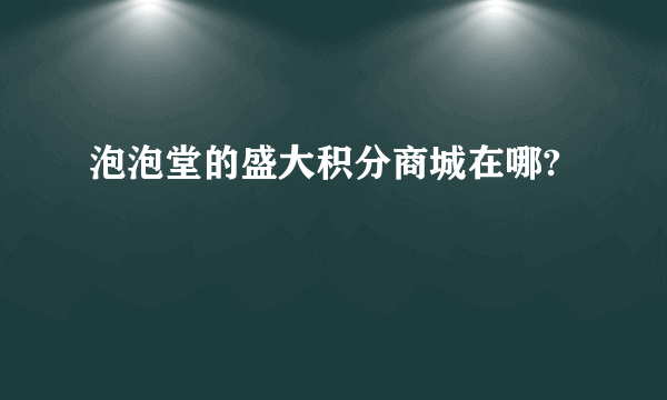 泡泡堂的盛大积分商城在哪?