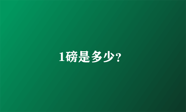 1磅是多少？