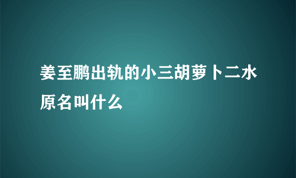 姜至鹏出轨的小三胡萝卜二水原名叫什么