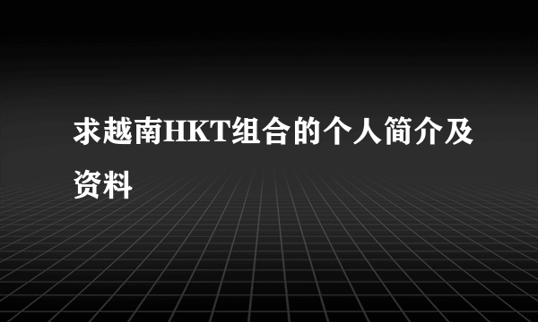 求越南HKT组合的个人简介及资料