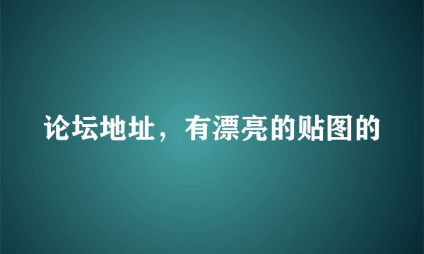 论坛地址，有漂亮的贴图的