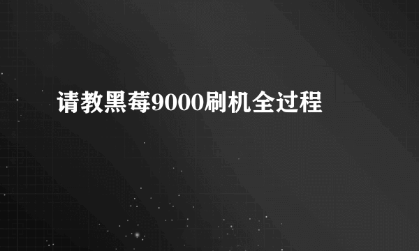 请教黑莓9000刷机全过程