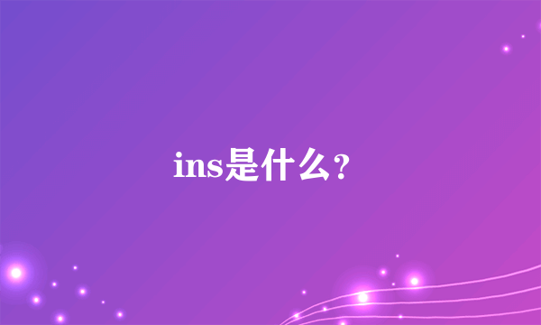 ins是什么？