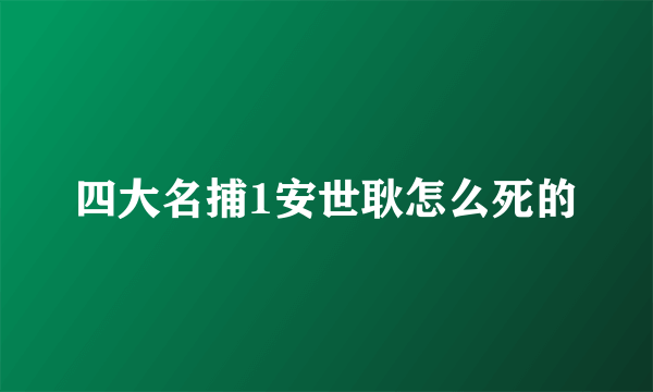 四大名捕1安世耿怎么死的