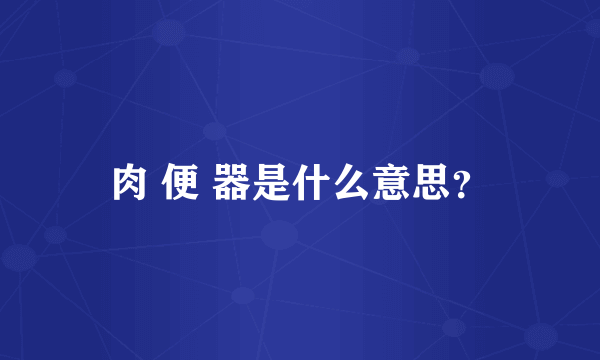 肉 便 器是什么意思？