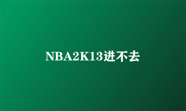 NBA2K13进不去