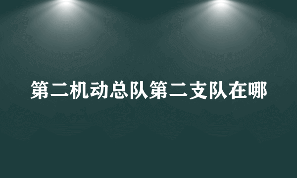 第二机动总队第二支队在哪