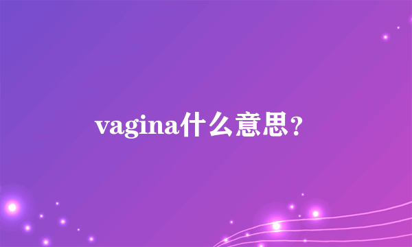 vagina什么意思？