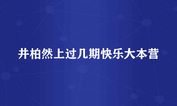 井柏然上过几期快乐大本营