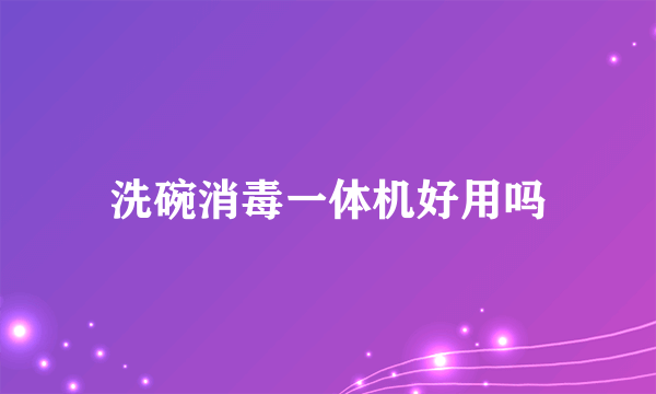 洗碗消毒一体机好用吗