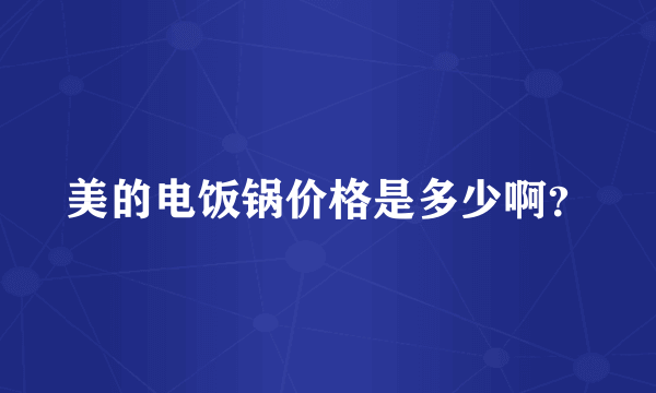 美的电饭锅价格是多少啊？