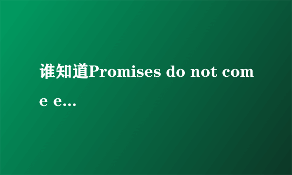 谁知道Promises do not come easy歌词