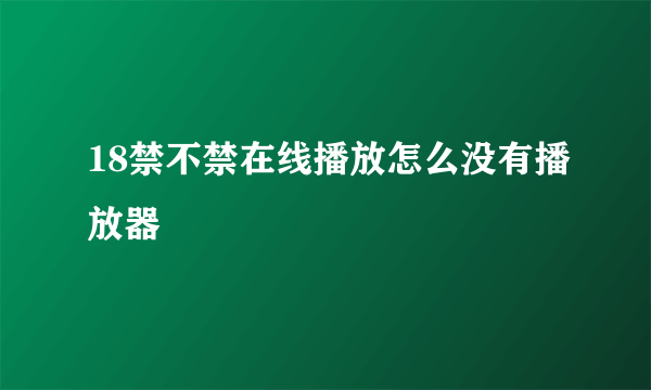 18禁不禁在线播放怎么没有播放器