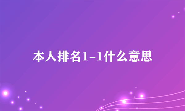 本人排名1-1什么意思