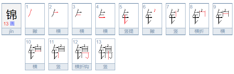 锦这个字怎么读，锦怎么念，锦怎么拼音，锦怎么组词