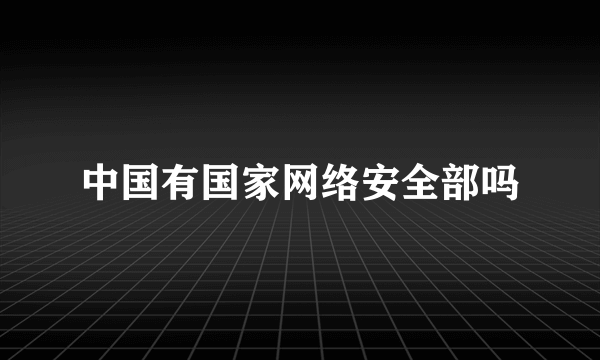 中国有国家网络安全部吗