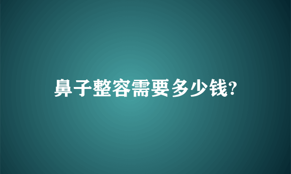 鼻子整容需要多少钱?