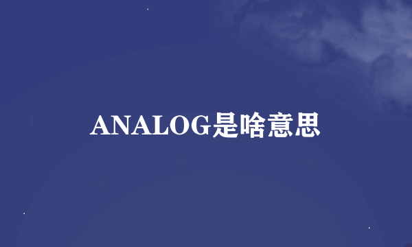 ANALOG是啥意思