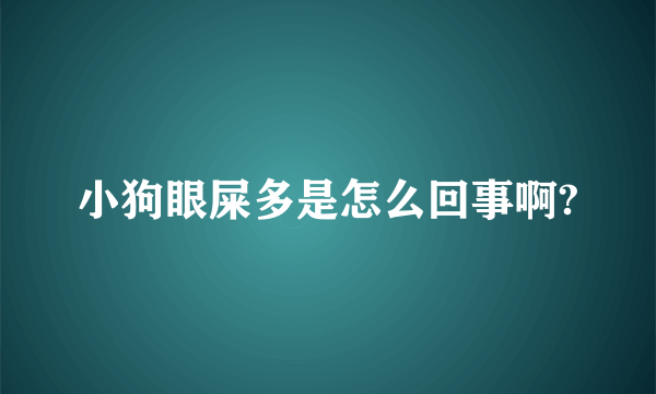 小狗眼屎多是怎么回事啊?