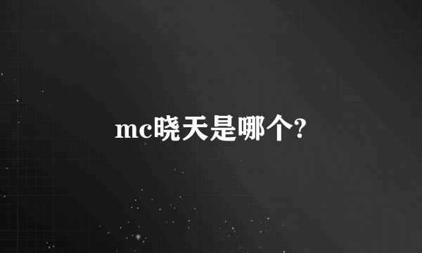 mc晓天是哪个?