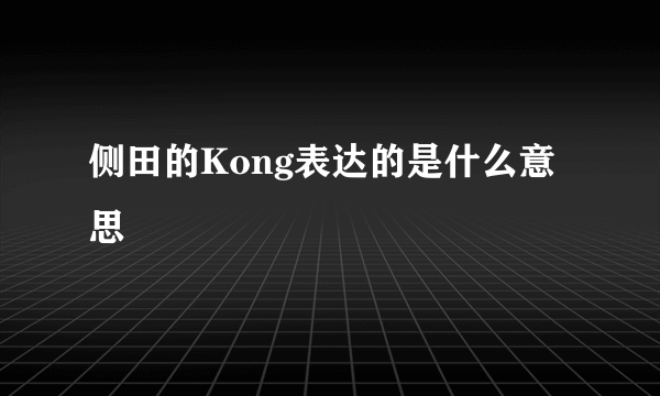 侧田的Kong表达的是什么意思